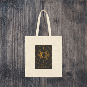 Canvas Bag Tarot Card Logo Black and Burnt Gold Tones