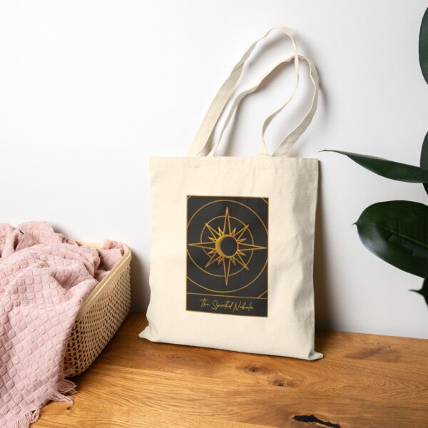Canvas Bag Tarot Card Logo Black and Burnt Gold Tones - Image 2