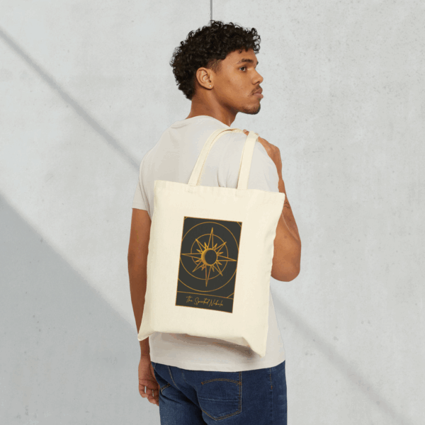Canvas Bag Tarot Card Logo Black and Burnt Gold Tones - Image 6