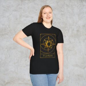 the-spirited-nebula-tarot-card-logo-unisex-softstyle-t-shirt black 4- white concrete background