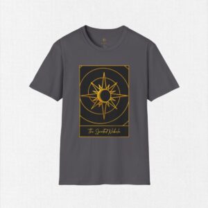 the-spirited-nebula-tarot-card-logo-unisex-softstyle-t-shirt charcoal 1-white texture background