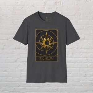 the-spirited-nebula-tarot-card-logo-unisex-softstyle-t-shirt dark heather 1-white brick backgorund