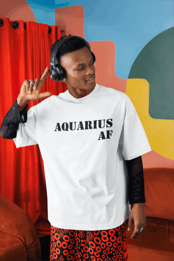 Funny Aquarius AF Unisex Softstyle T-Shirt - Image 3