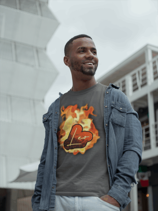 Bubble Leo Fire Sign Unisex Softstyle T-Shirt - Image 3