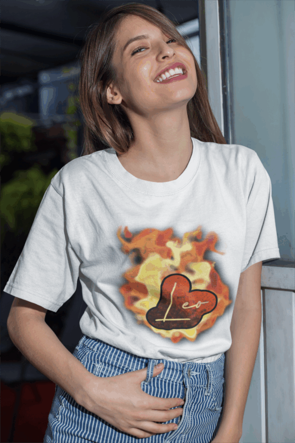 Bubble Leo Fire Sign Unisex Softstyle T-Shirt - Image 7