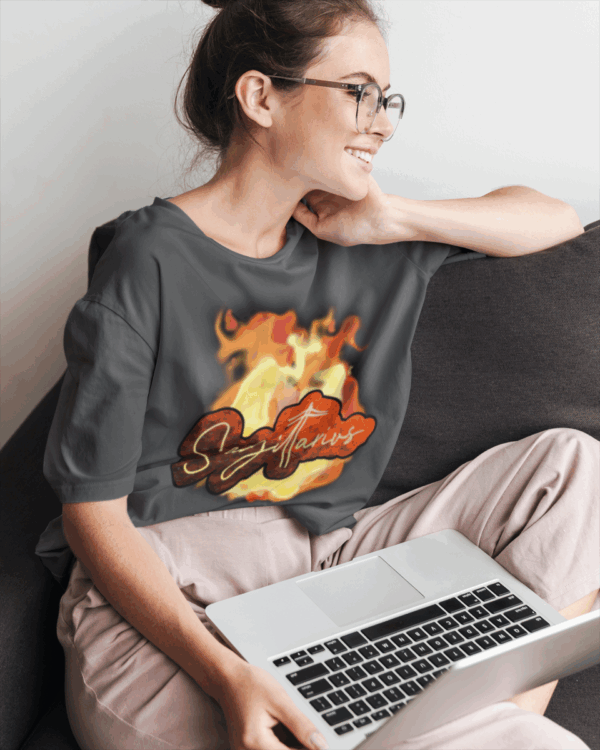 Bubble Sagittarius Fire Sign Unisex Softstyle T-Shirt - Image 5