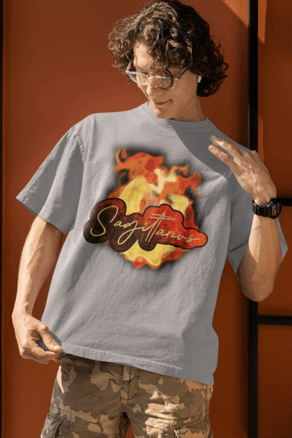 Bubble Sagittarius Fire Sign Unisex Softstyle T-Shirt - Image 7