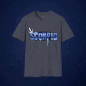 Ice Cold Scorpio Heather Navy blue background