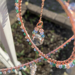 Handmade Glass Bead Suncatcher, Pink / Purple / Dark Green