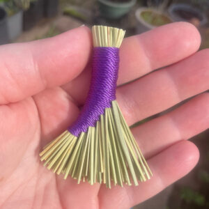 Handmade Tiny Hen Wing 3" Broom with Solid Purple Handle