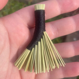 Handmade Tiny Hen Wing 3" Broom with Solid Black Handle