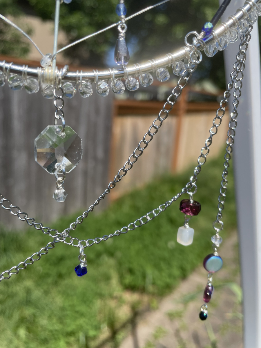 Handmade Spider on Web Suncatcher, Blue and Black Accents - Image 4