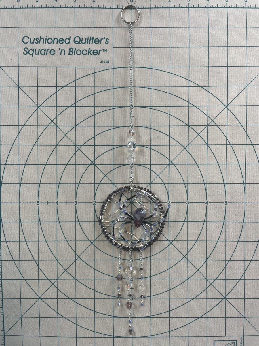 Handmade Spider on Web Suncatcher, Purple and Black Accents - Image 8