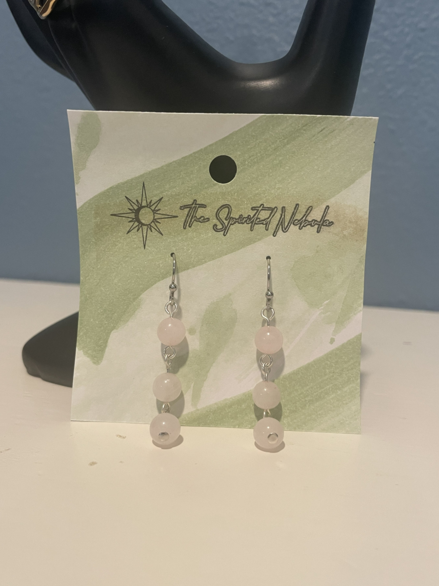 Handmade Earrings, Dangle Rose Quartz Beads with Stainless Steel Fishhook Ear Wire - Image 4