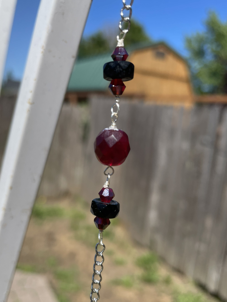 Handmade Spider on Web Suncatcher, Red and Black Accents - Image 6