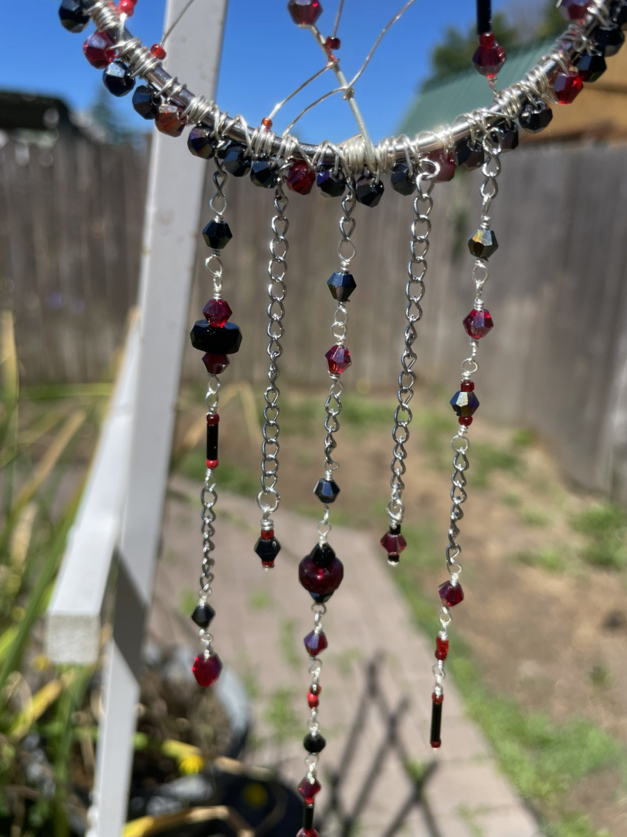 Handmade Spider on Web Suncatcher, Red and Black Accents - Image 7