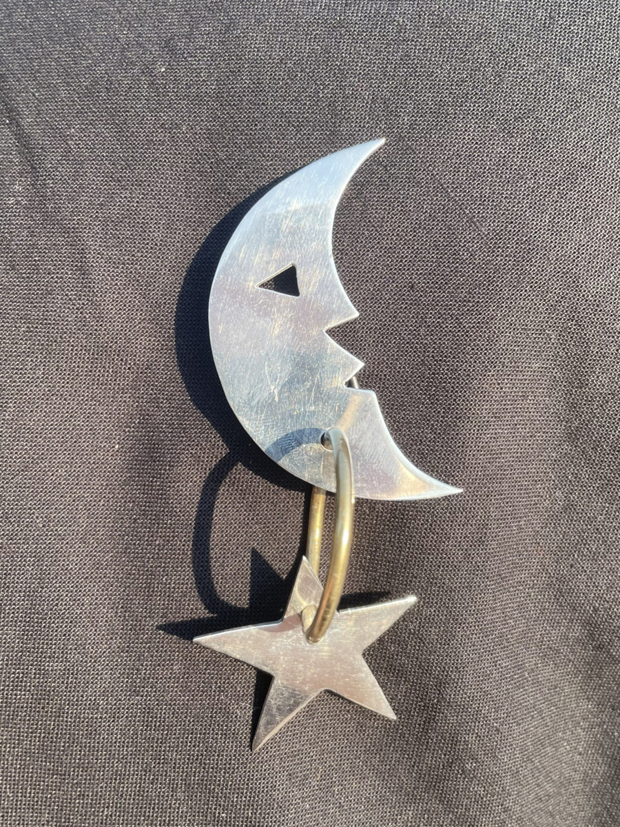 Vintage Moon and Star 925 Sterling Silver Taxco Mexico Brooch Pin, Signed TD-14