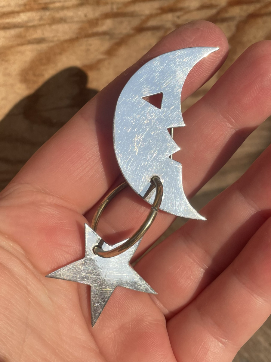 Vintage Moon and Star 925 Sterling Silver Taxco Mexico Brooch Pin, Signed TD-14 - Image 9
