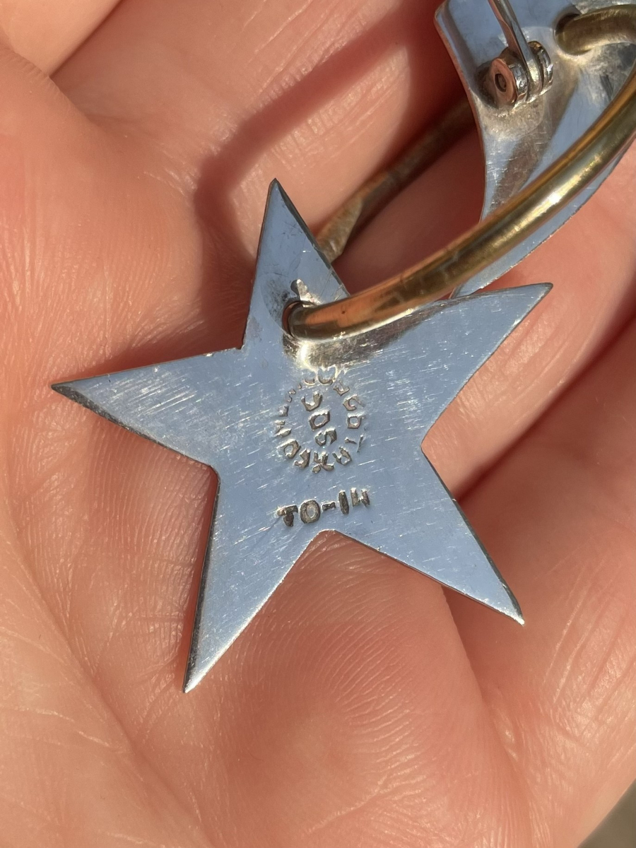 Vintage Moon and Star 925 Sterling Silver Taxco Mexico Brooch Pin, Signed TD-14 - Image 4
