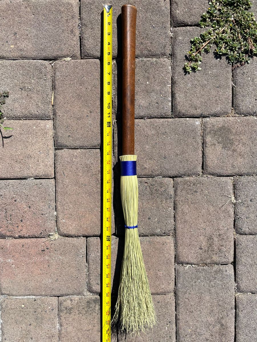 Handmade Cobwebber Broom with Dark Wooden Axe Handle, Blue Cord - Image 9